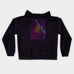 Vienna, Austria City Map Typography - Neon Kids Hoodie